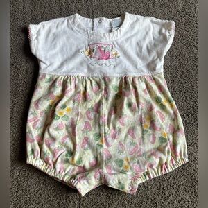 Vintage Little Me Infant size 6 months Strawberry Floral Cottagecore Outfit